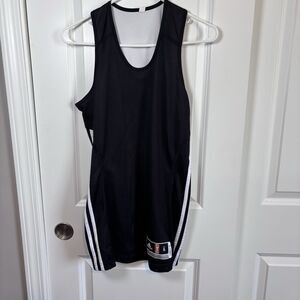 Adidas Basketball Jersey Climacool Black and White Striped Player 1G Pre-Owned